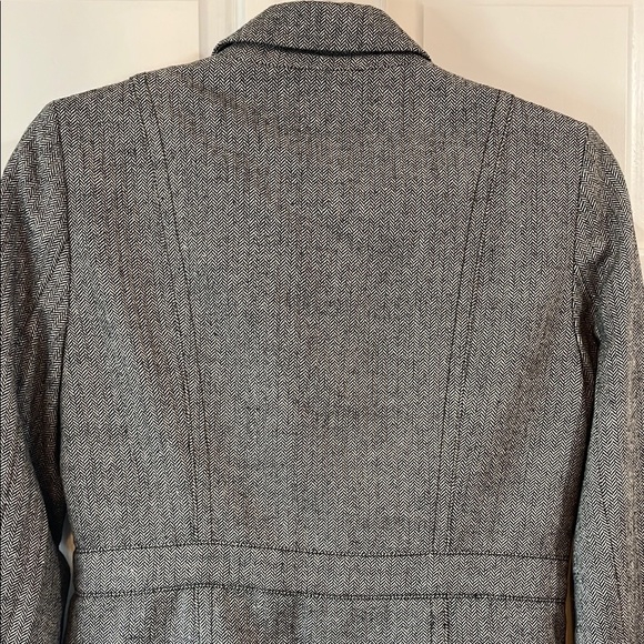 Y2k Fossil Gray Tailored Wool Blend Blazer with Notched Lapel - Size Small - Picture 11 of 14
